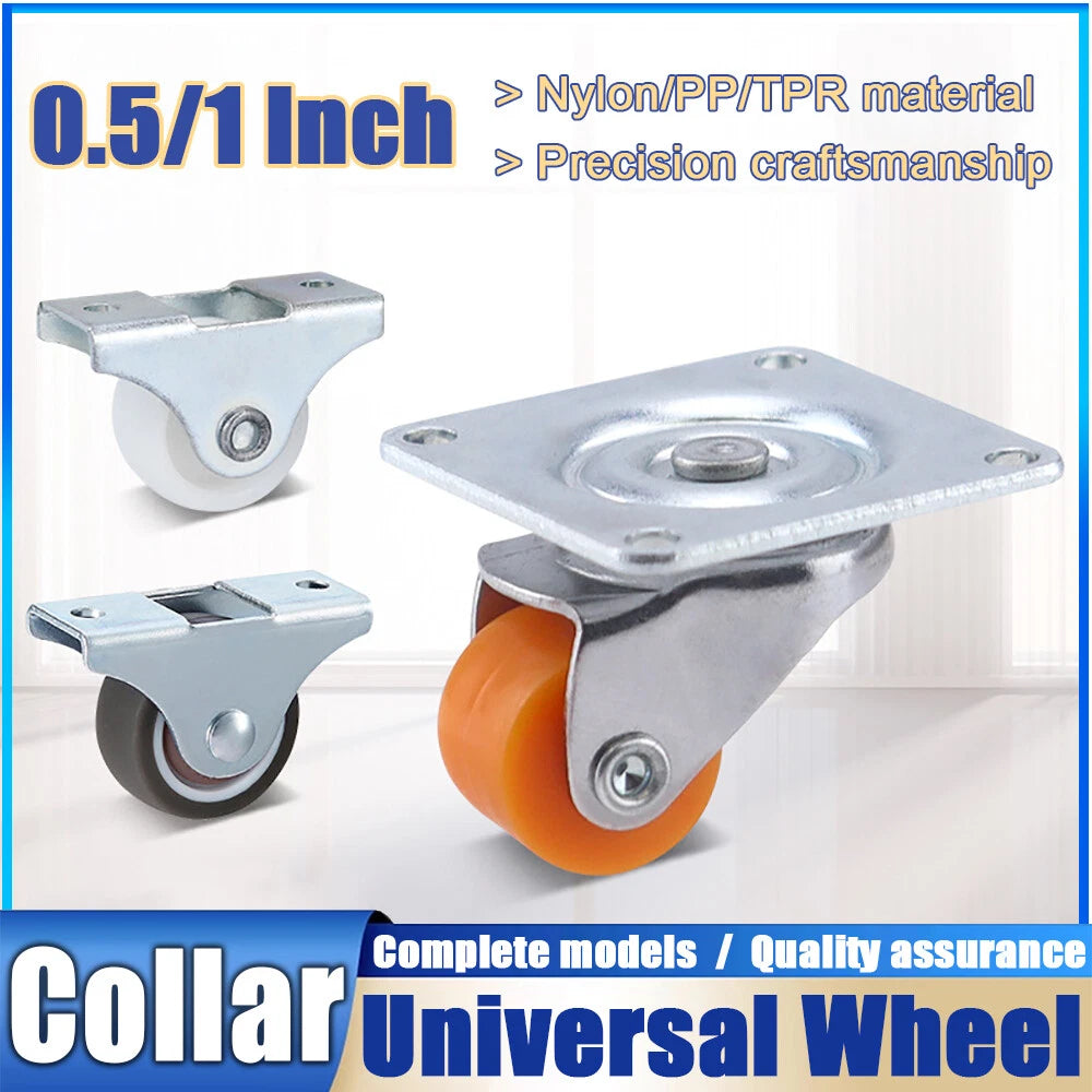 0.5/1 Inch Universal Wheel Castorsfor Small Pulley for Drawer Tray Planter Pots