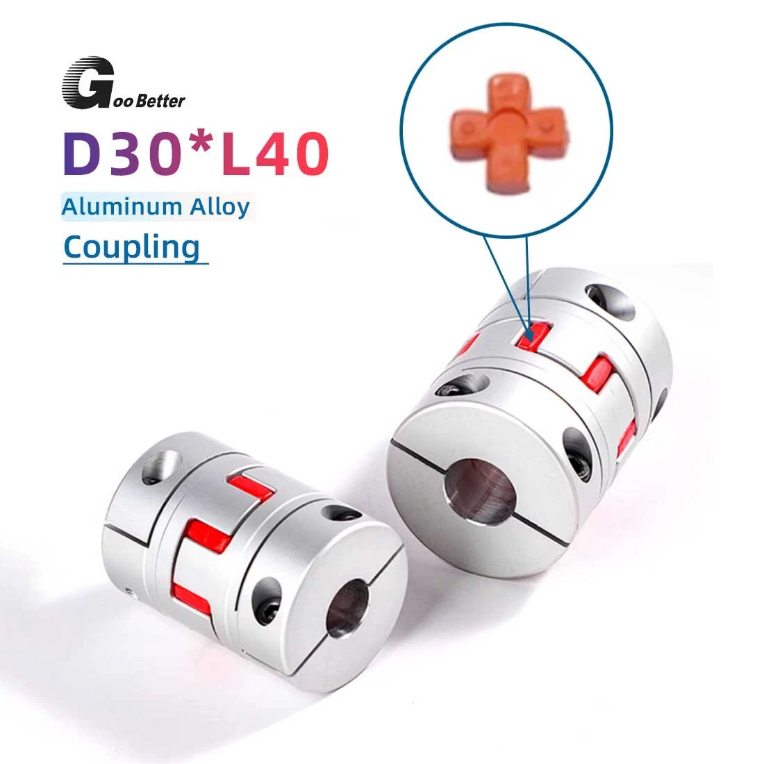 D30L40 CNC Shaft Coupler Flexible Plum Spider Jaw Coupling Stepper Motor 5~16mm