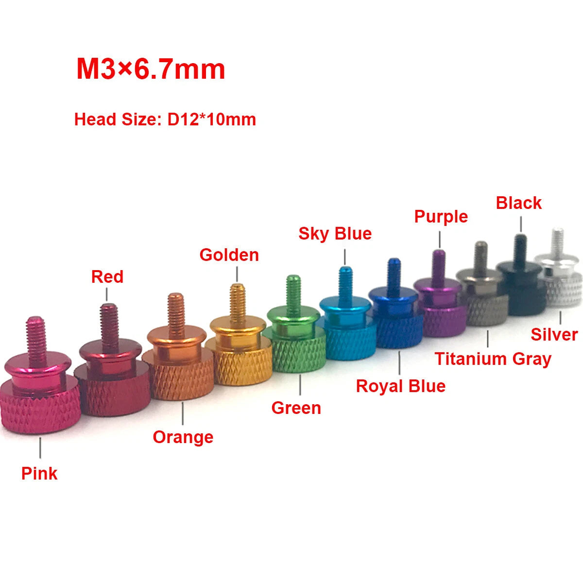 M3 Knurled Thumb Screws – Color Anodized Aluminum Alloy for PC Case Panels