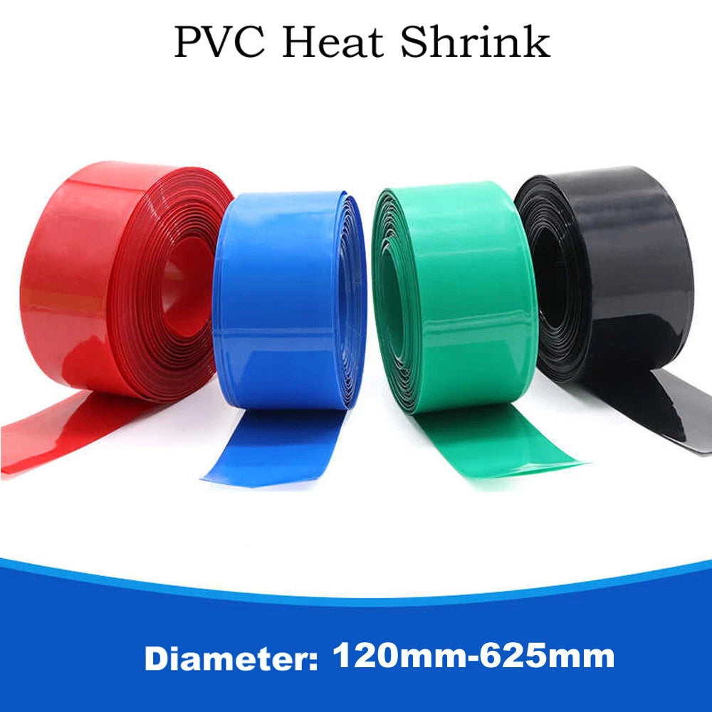 PVC Heat Shrink Tubing 120mm–625mm | Large Diameter Heat Shrinkable Film, 1M