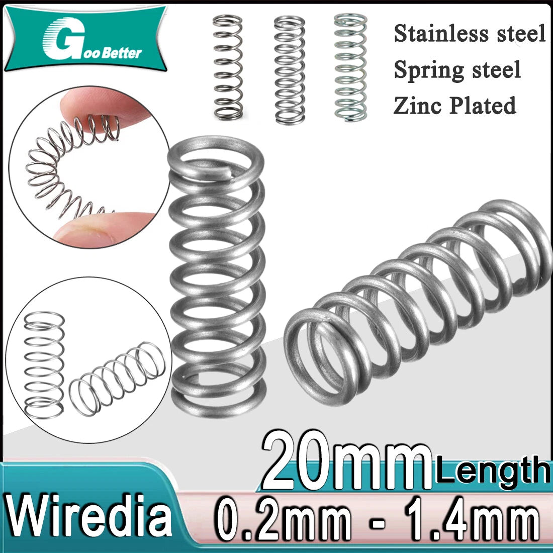 Compression Spring Various Size 1.5 - 25mm Diameter & 20mm Length Pressure Small