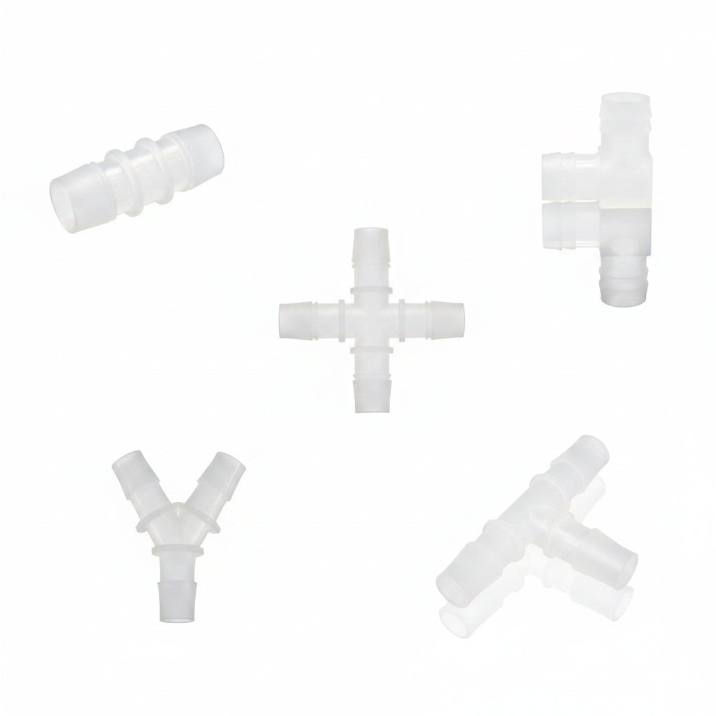 Food Grade Joiner Tubing Plastic Barbed Connector Pipe Hose Fittings Air Water