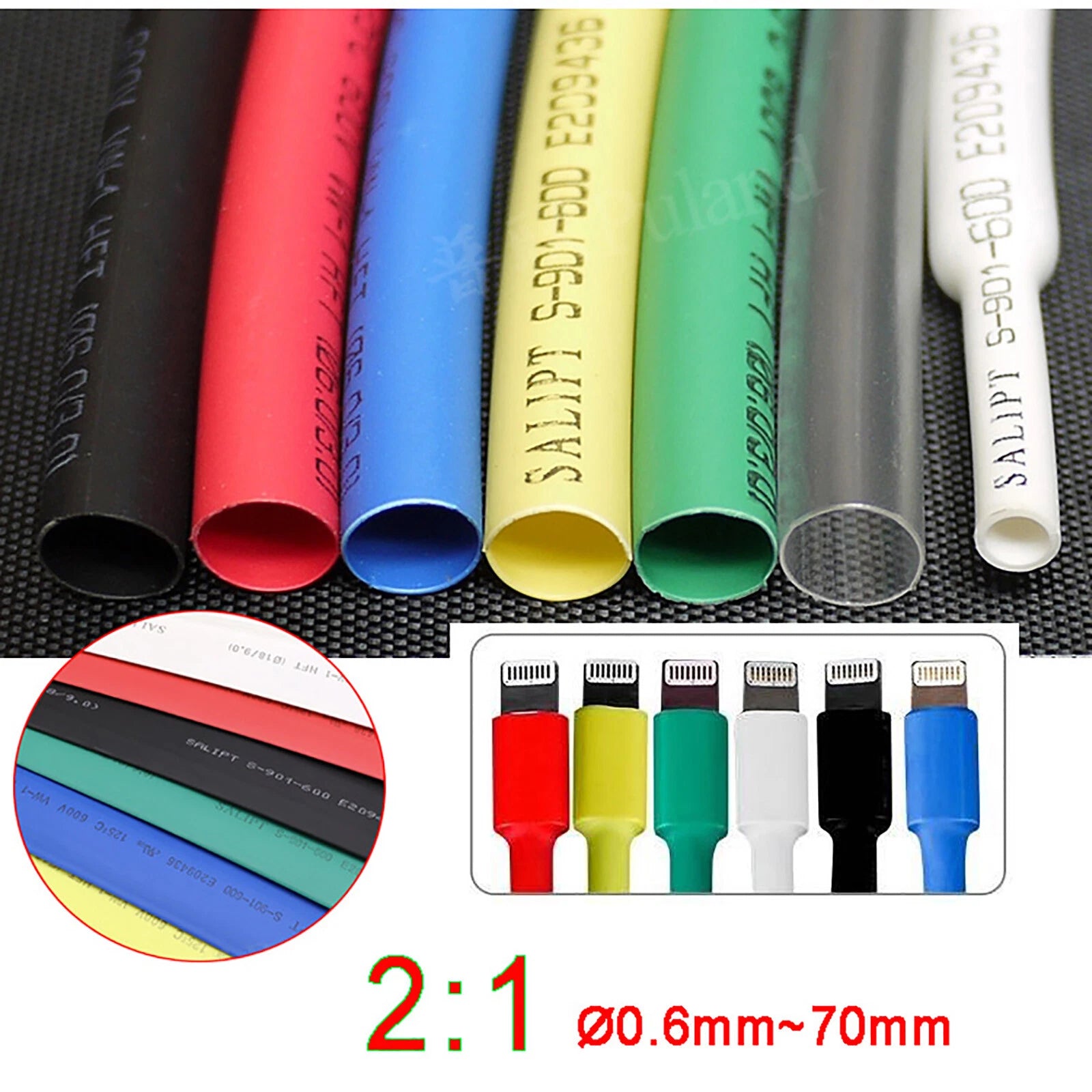 Heat Shrink Tubing – Multi-Color, 0.6mm to 70mm, 2:1 Ratio Electrical Sleeving
