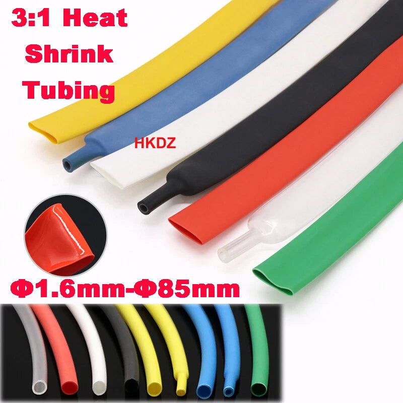 Heat Shrink Tubing Cable Adhesive 3:1 Heatshrink Sleeving Tube Car Φ1.6mm-Φ85mm