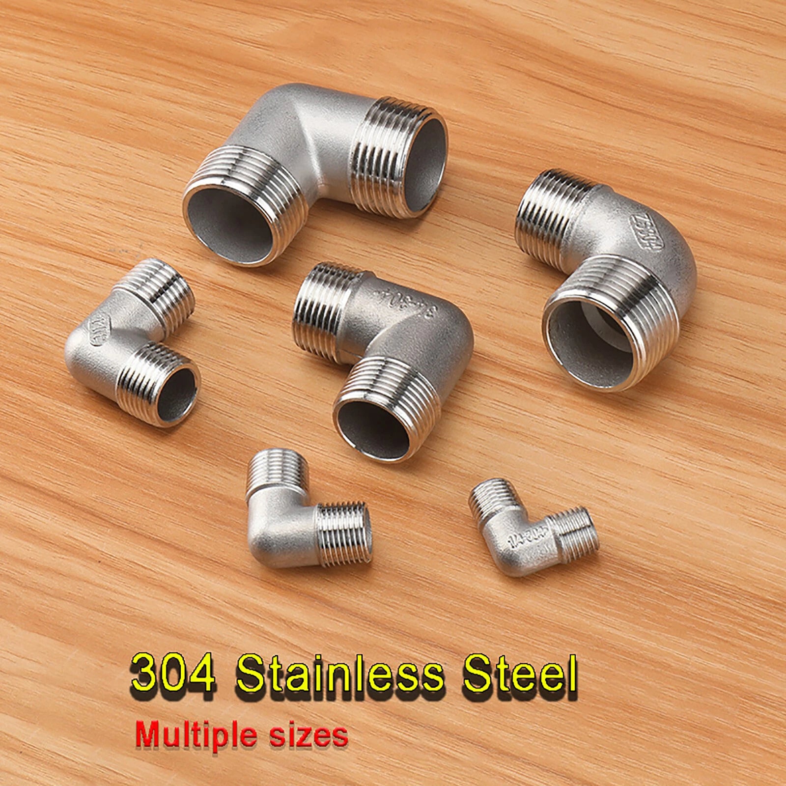 304 Stainless Steel Male 90° Elbow BSP Pipe Fitting — Equal & Reducer