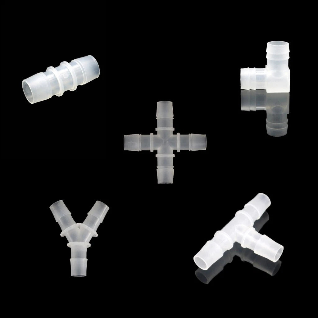 Food Grade Joiner Tubing Plastic Barbed Connector Pipe Hose Fittings Air Water