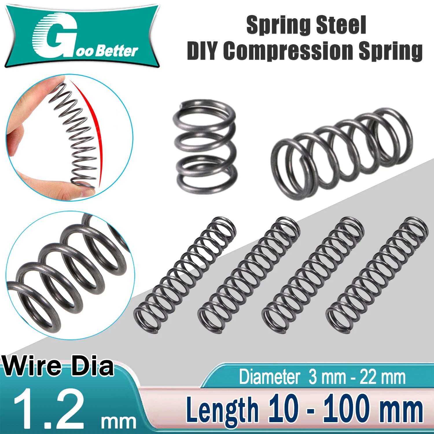 Compression Spring Steel 1.2 mm Wire Dia Small Pressure Springs-Coil Spring
