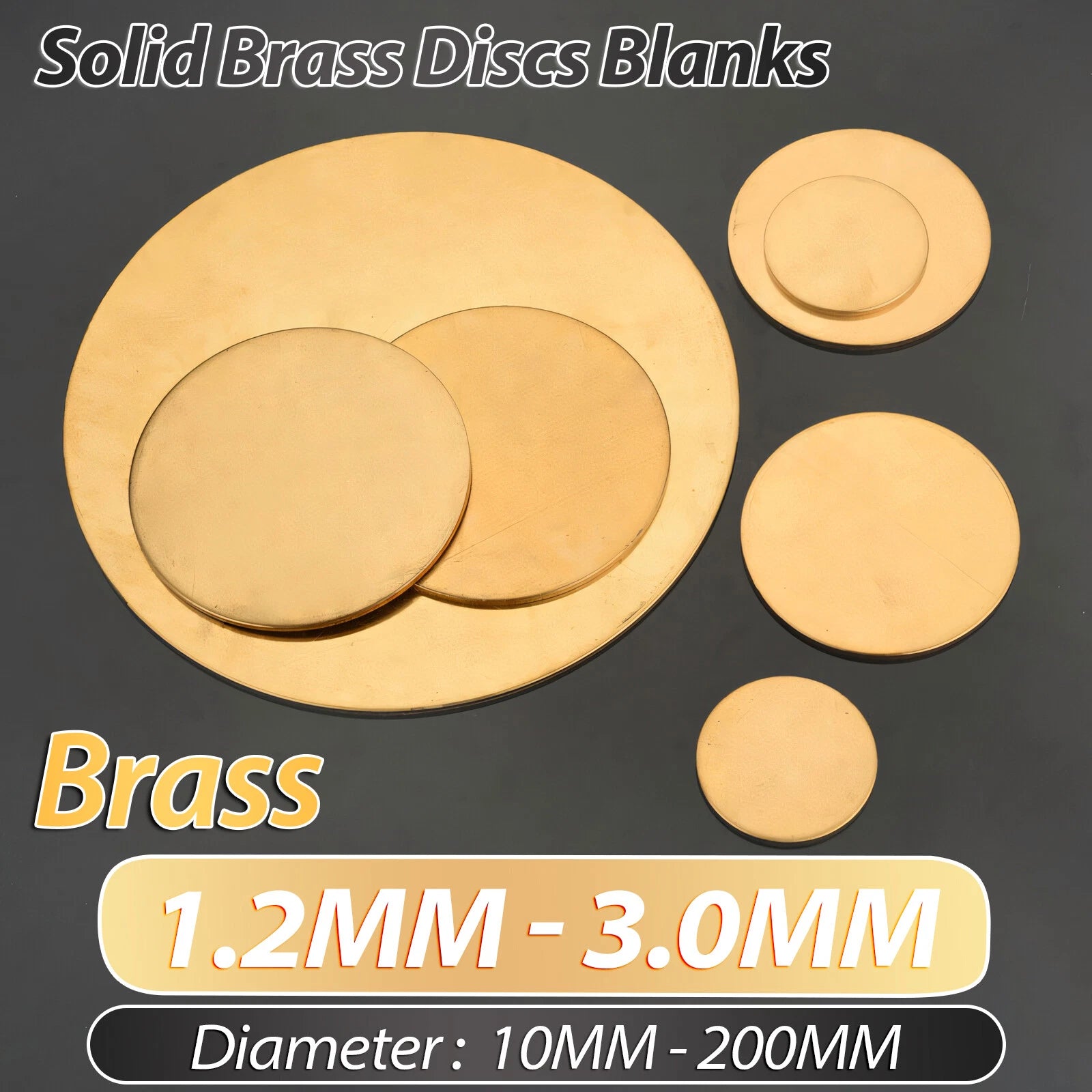 Solid Round Brass Sheet Pure Plate Blanks Metal Discs Dia 10-200mm Thick 1.2-3mm