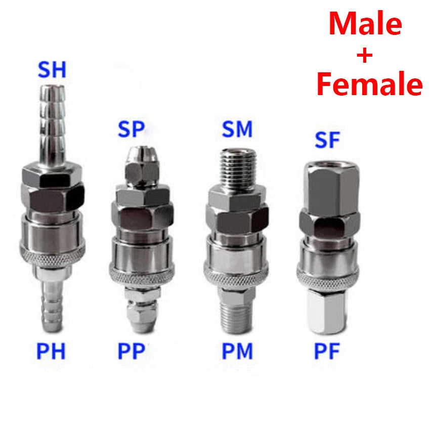 Air Hose Quick Release Coupler Set — Male & Female Compressor Fittings