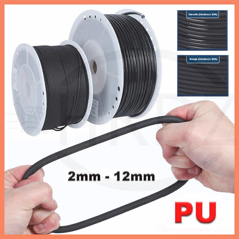 Polyurethane Round Drive Belt — PU Solid Round Belting, 2mm–12mm Diameter, Smooth & Rough