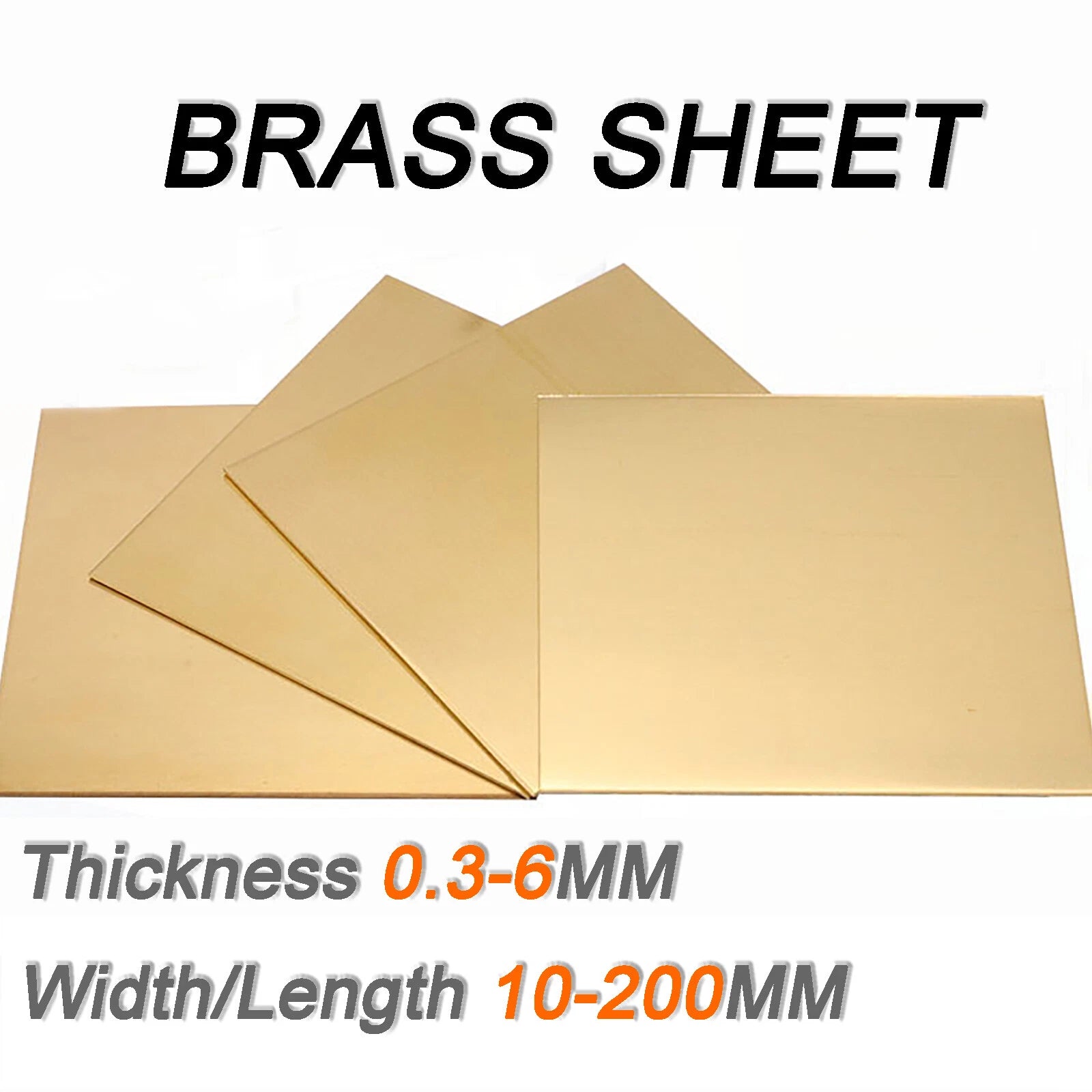 Natural Brass Sheet Metal guillotine cut - 0.3mm - 3.0mm - Multiple Sizes