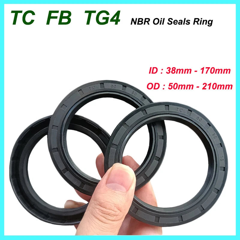 TC Oil Seal Ring NBR Rubber Double Lip Rotary Shaft Seal — ID 38–170mm