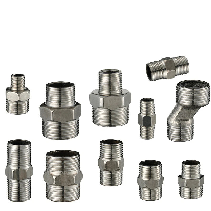 201 Stainless Steel BSP Barrel Nipples — Male Thread Straight & Reducing Pipe Fittings