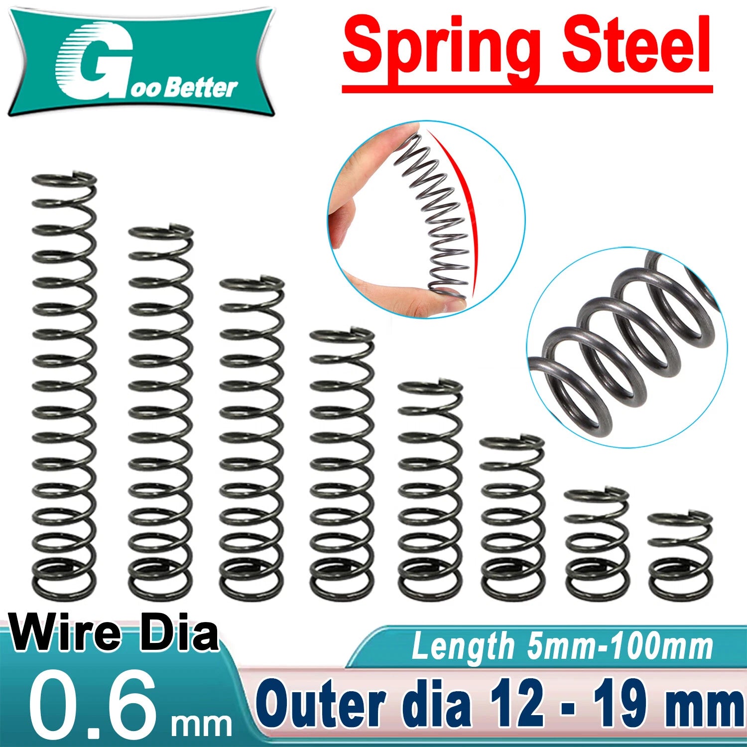 Micro Miniature Small Compression Spring 0.6mm ,Length 5mm-100mm High elasticity