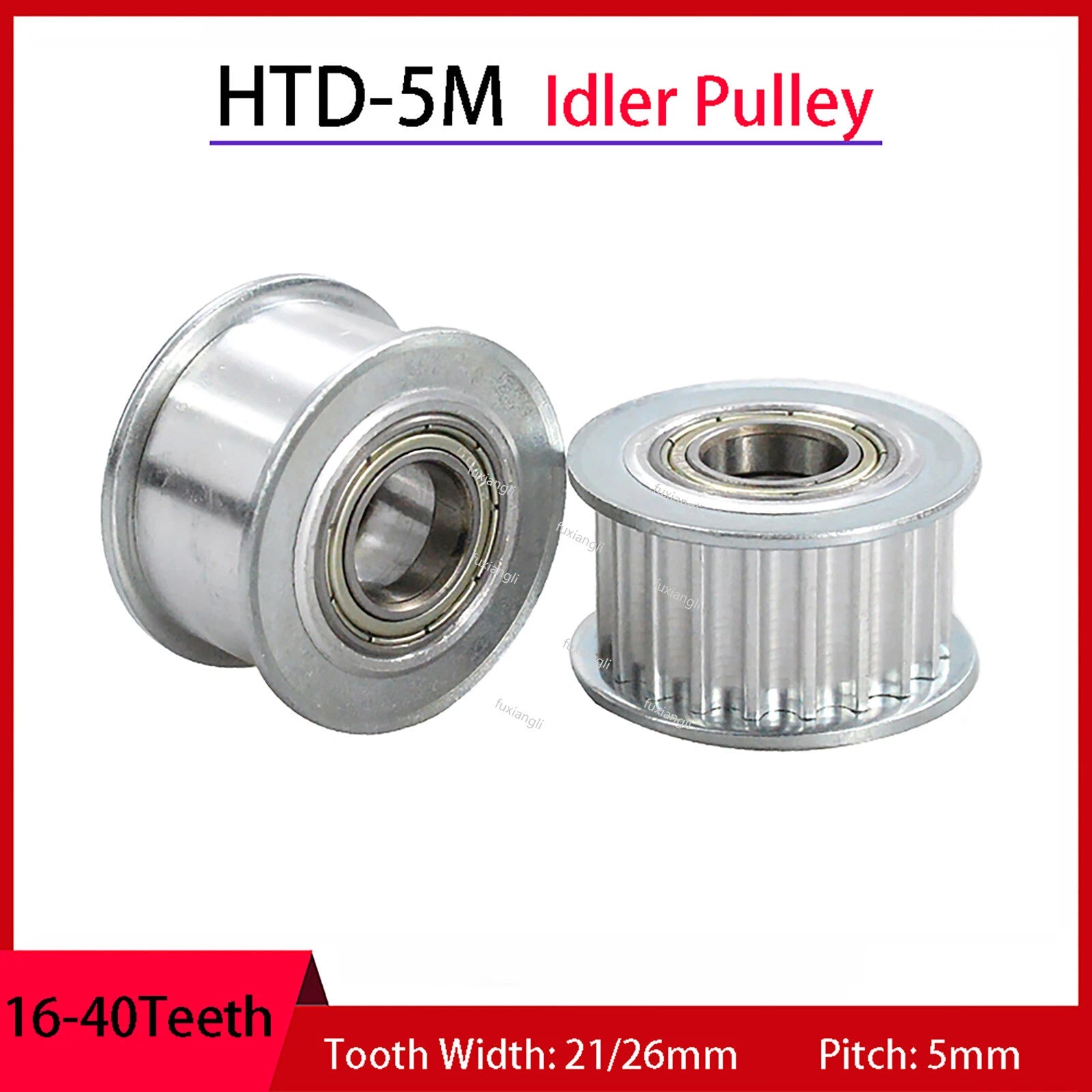 HTD-5M Timing Belt Idler Tensioner Pulley Smooth Tooth/Toothed Width 21/26mm