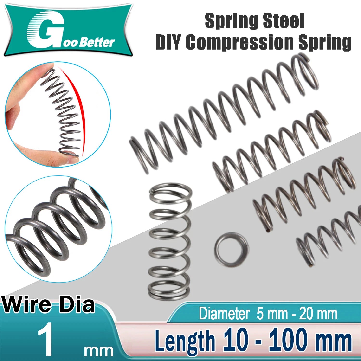 Compression Spring Steel 1 mm Wire Dia Small Pressure Springs-Coil Spring