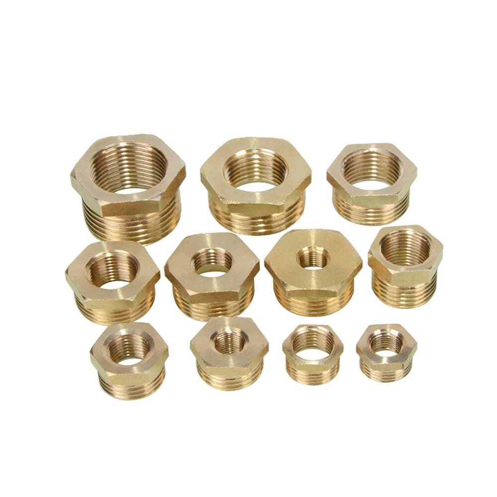 1 8" 1 4" 3 4" 1 2" 1" BSP Brass Reducing Coupler Hex Bush Connector Fittings