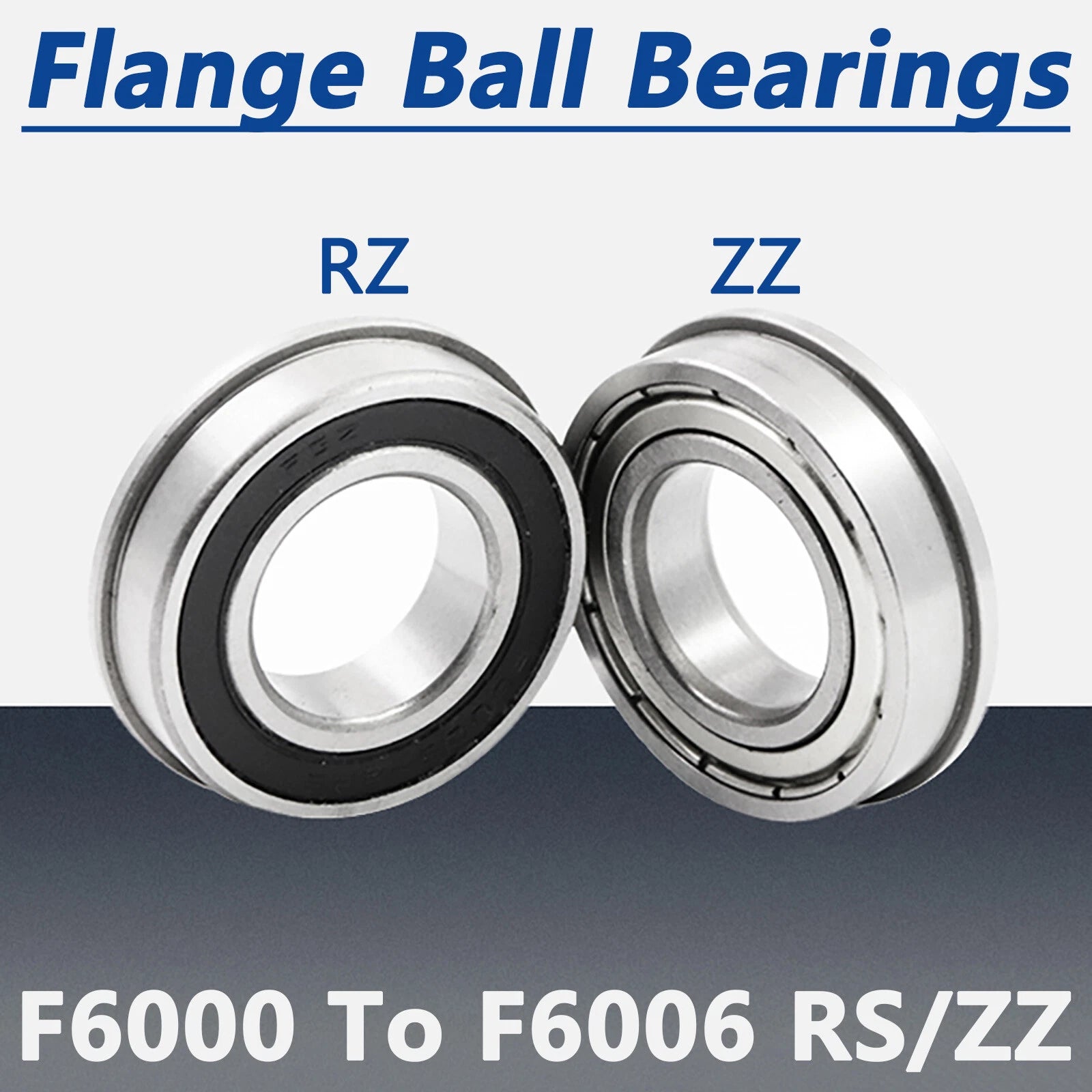 F6000 To F6006 RS/ZZ Rubber Or Metal Seals Flange Deep Groove Ball Bearings
