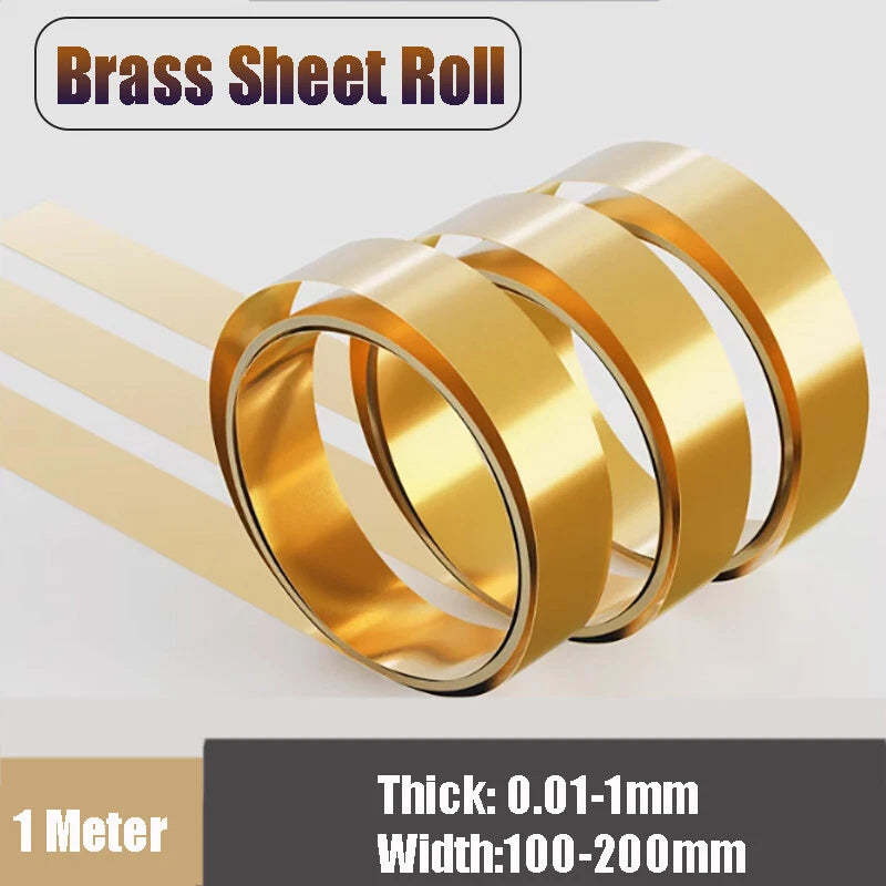 Brass Sheet Roll Metal Foil Plate Strip Craft Model DIY Thick 0.01/0.02/0.03-1mm