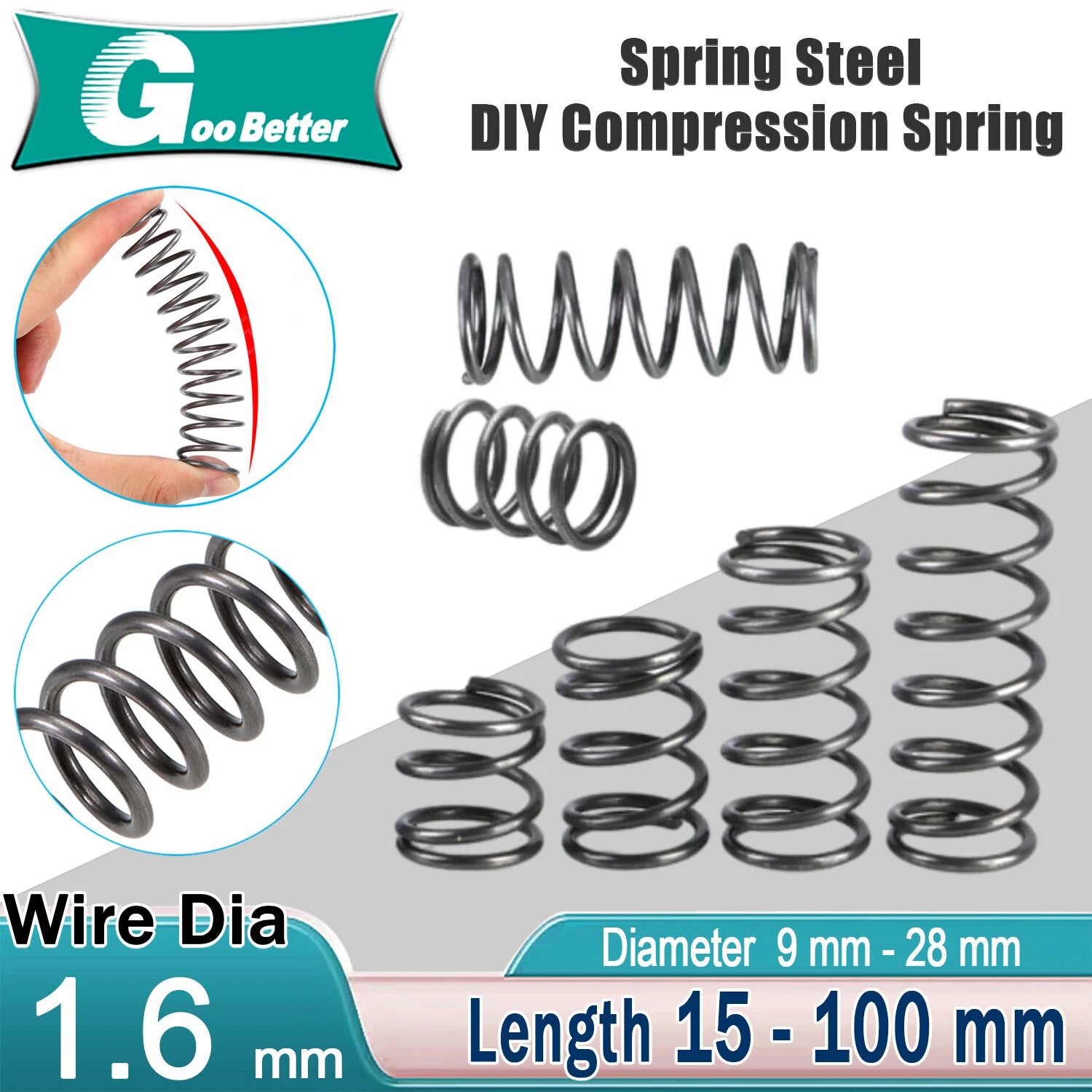 Compression Spring Steel 1.6 mm Wire Dia Small Pressure Springs-Coil Spring