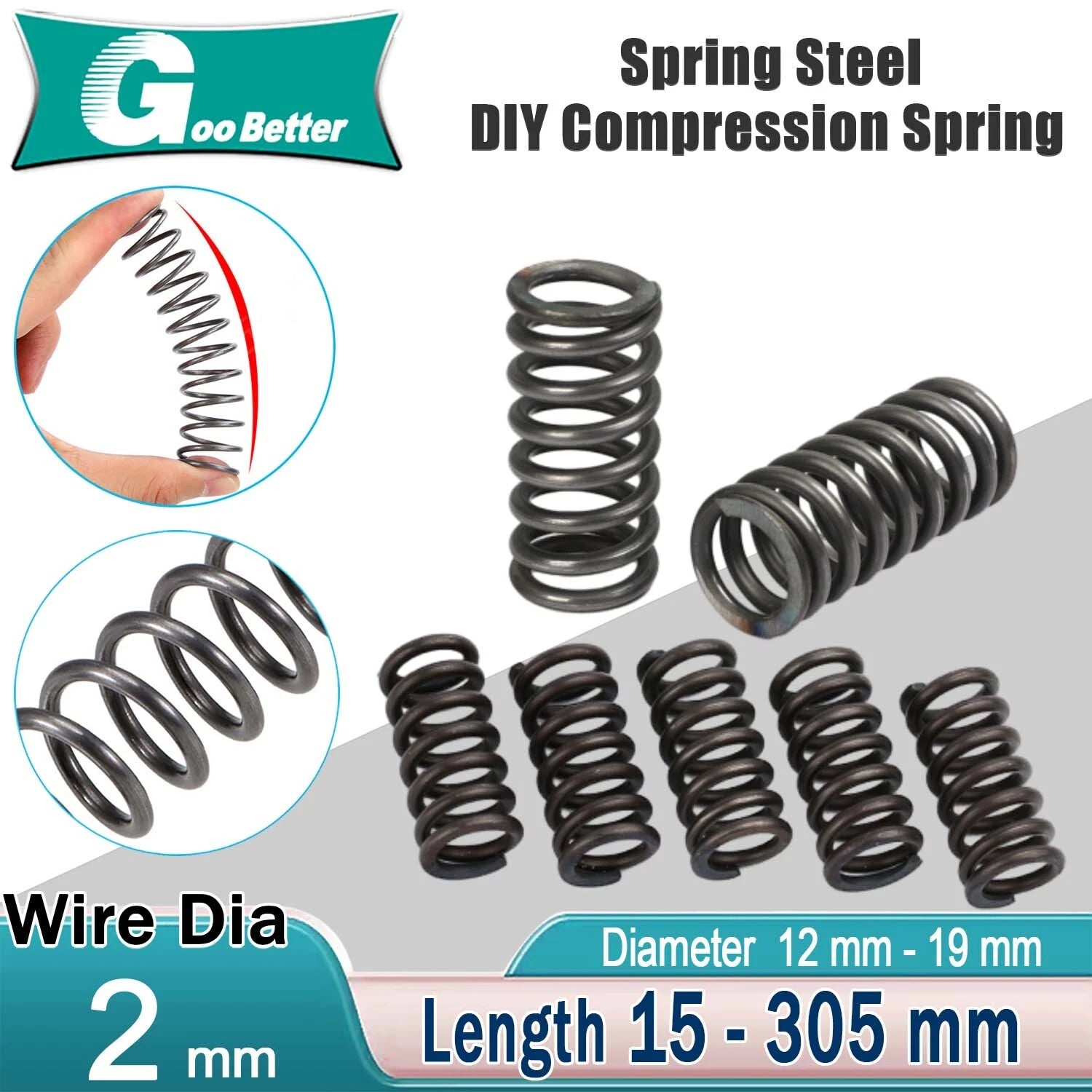 Compression Spring Steel 2 mm Wire Dia Small Pressure Springs-Coil Spring