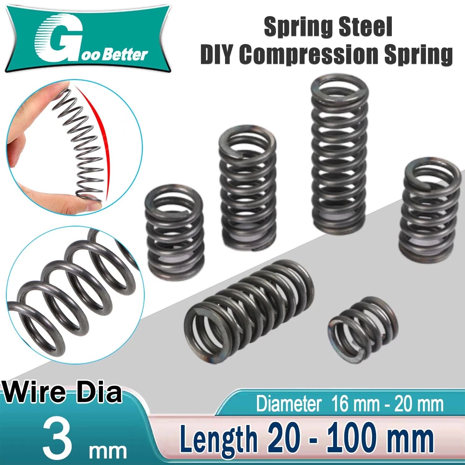 Compression Spring Steel 3 mm Wire Dia Small Pressure Springs-Coil Spring