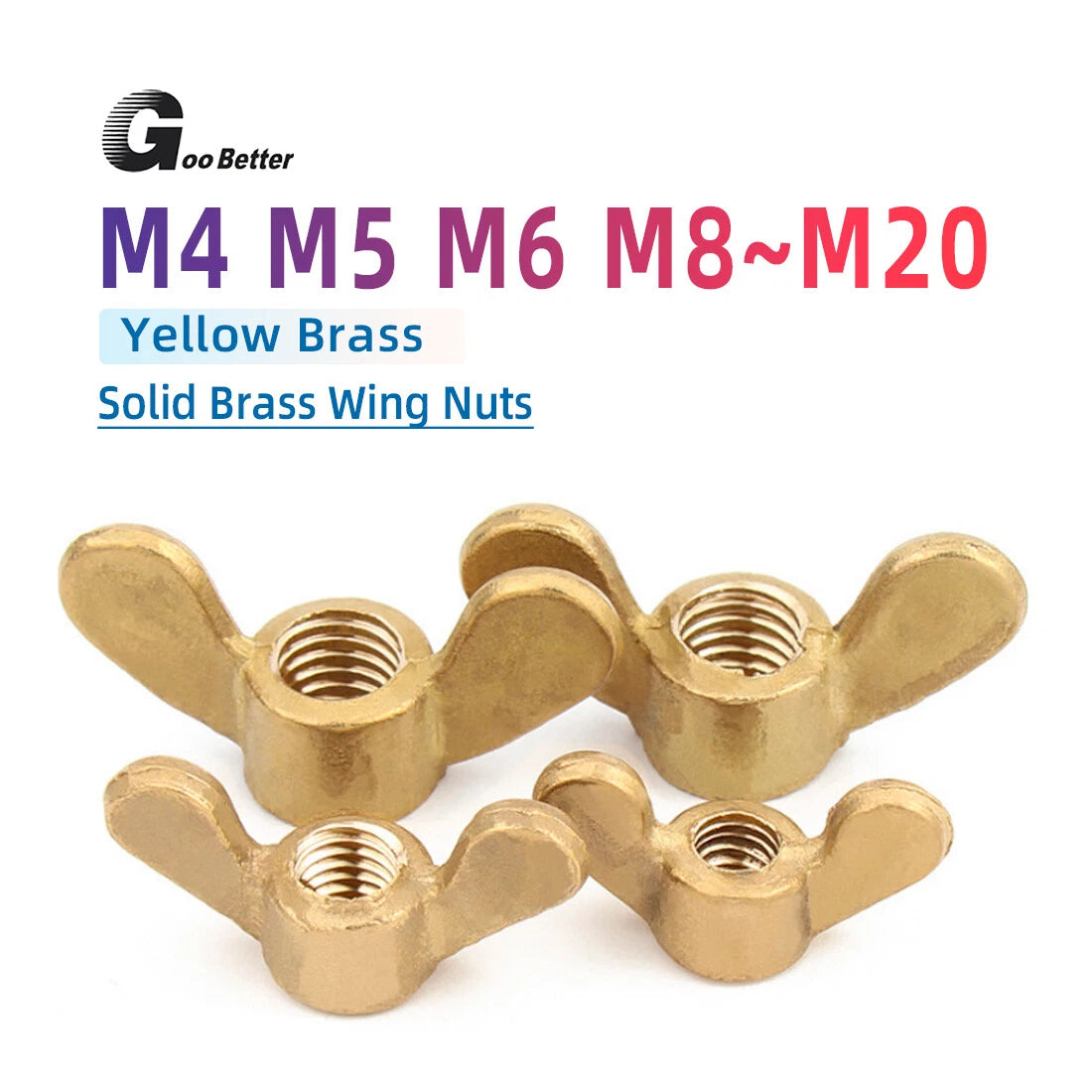 Solid Brass Wing Nuts For Metric Bolts & Screws Brass Wingnuts M4 M5 M6 M8~M20