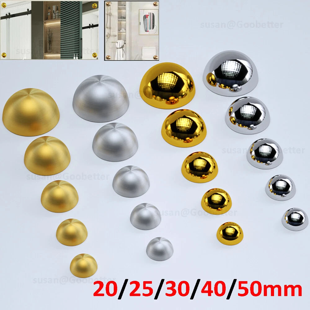 Dome Screw Cover Caps 20–50mm – Electroplated Stainless Steel Mirror Screws, Silver & Gold