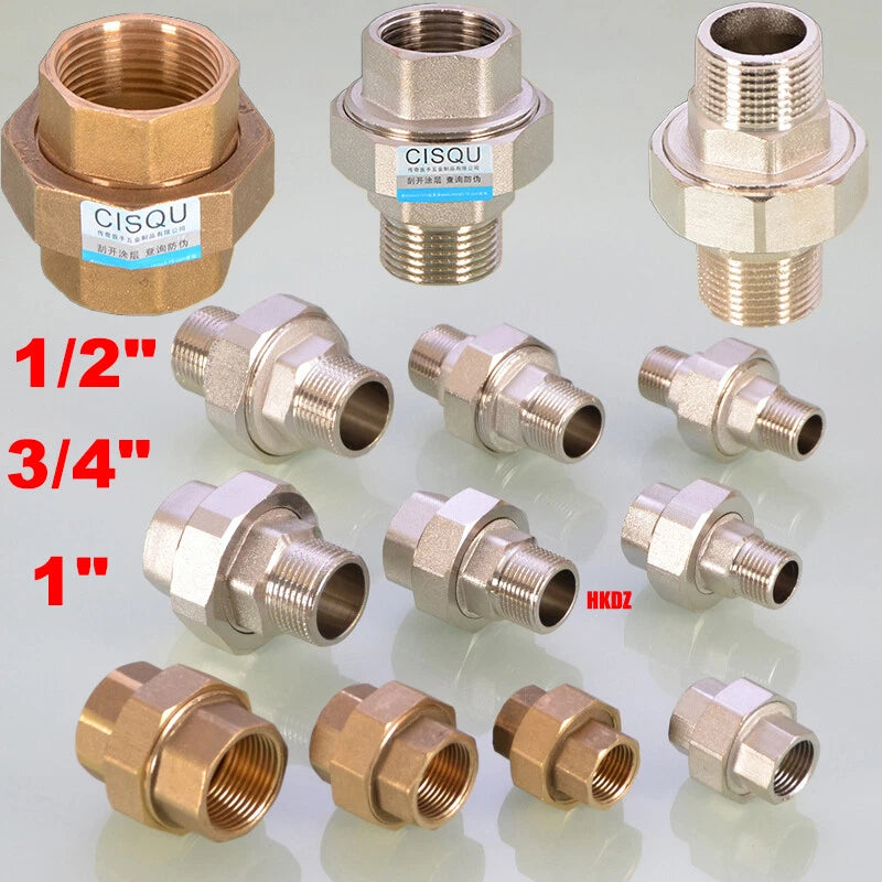 BSP Brass Pipe Fittings — Male Female Threaded Reducing Adapter | Copper & Nickel-Plated