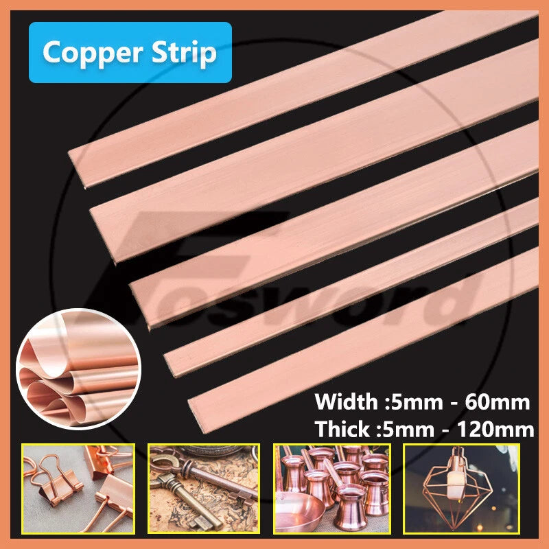 99.9% Pure Copper Cu Metal Flat Bar Copper Strip Copper Plate Thick 5mm- 100mm