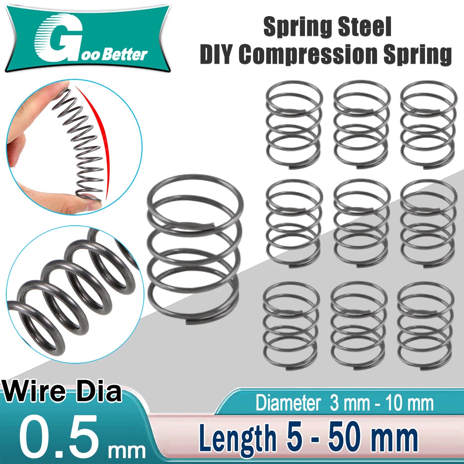 0.5mm Wire Diameter Compression Spring Steel 3mm-10mm OD Small Pressure Springs