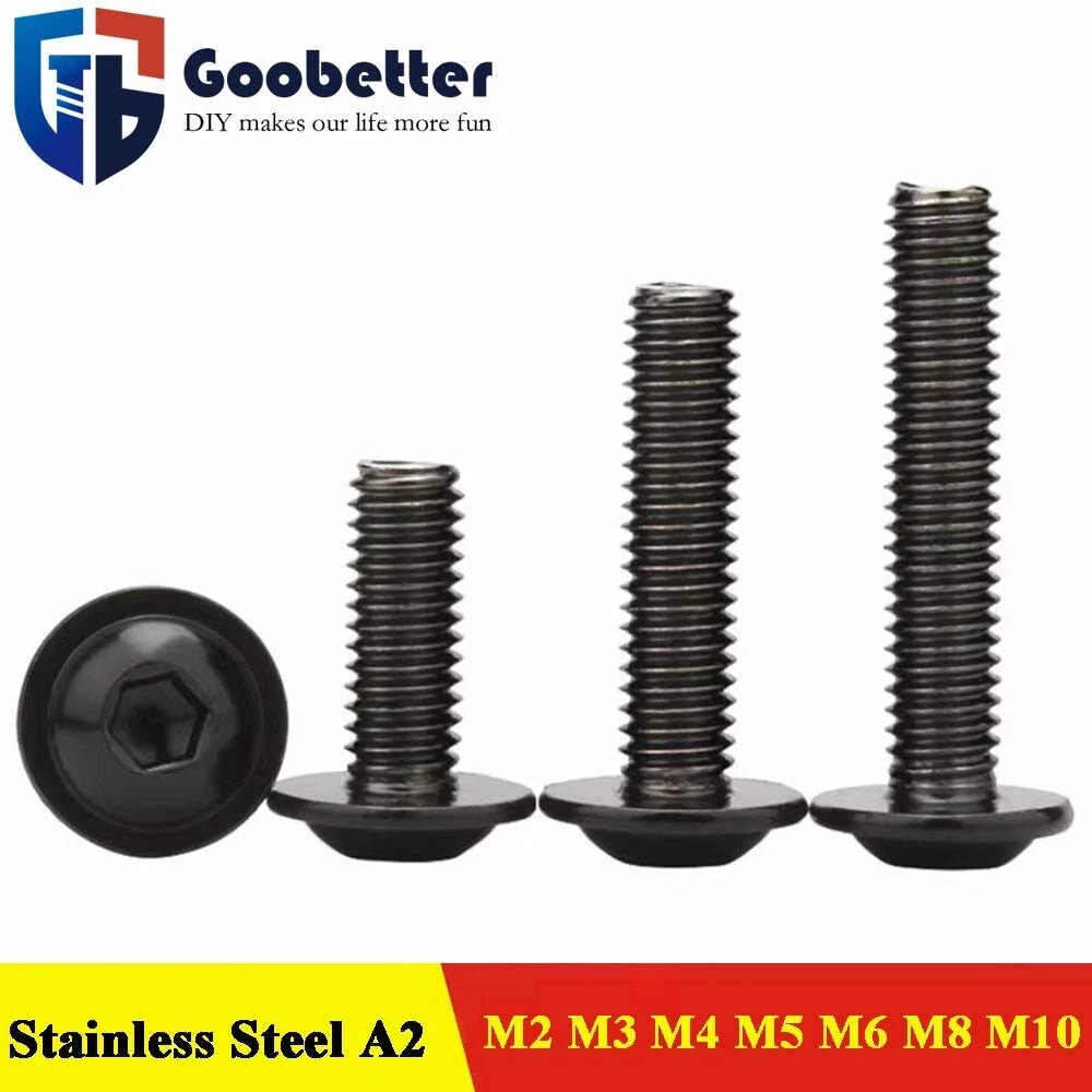 Flanged Button Head Socket Cap Screws 304 Stainless M2 - M10 Fully Threaded - HomeDIYer