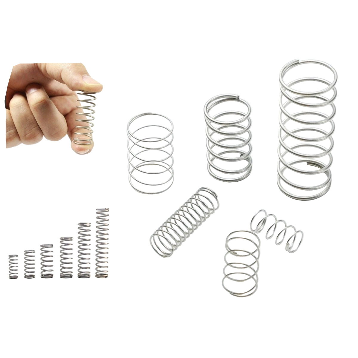 1.5mm Wire 304 Compression Spring Small 16mm - 30 mm Diameter Pressure Compressed - HomeDIYer