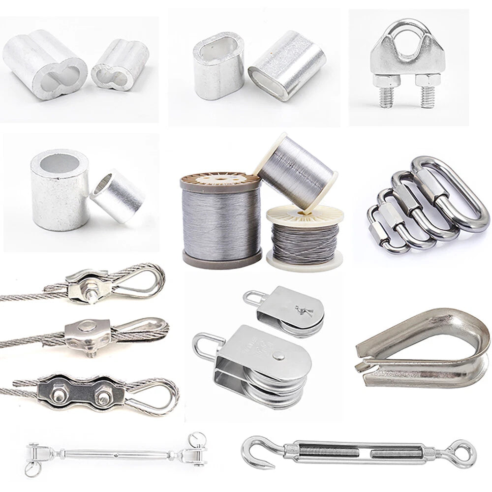Wire Rope Cable Rigging Accessories Turnbuckle Sleeves Pulley Clip Clamp Link