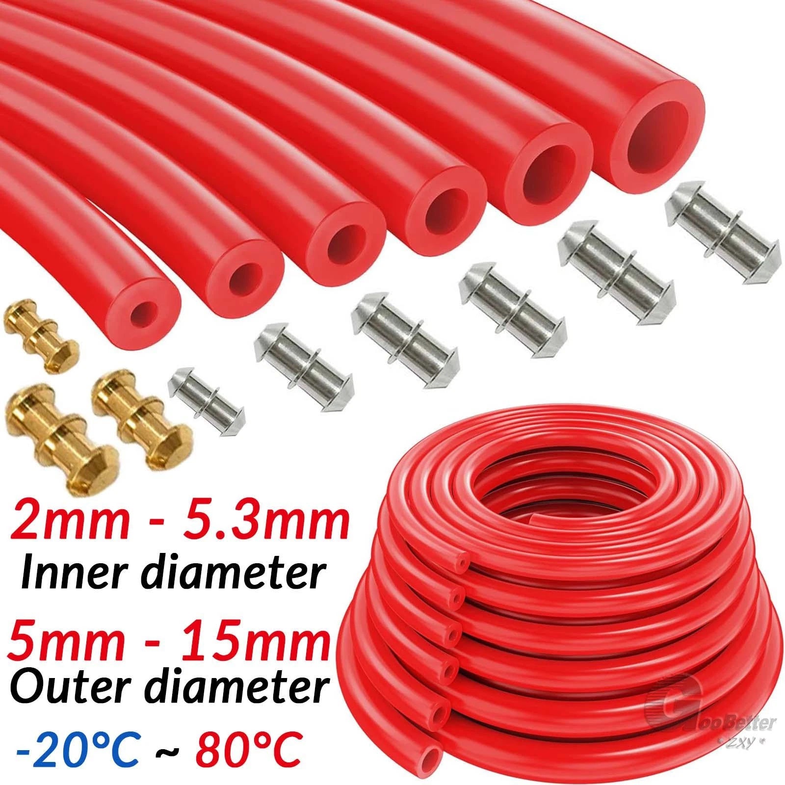 PU Round Hollow Drive Belt — Polyurethane 5mm to 15mm, Connectible, with Brass or Aluminium Buckle Options