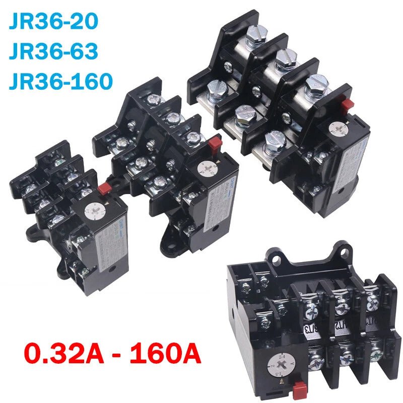 Thermal Overload Relays 0.32Amp - 160Amp For 3 Phase Motor Protector JR36 Series - HomeDIYer