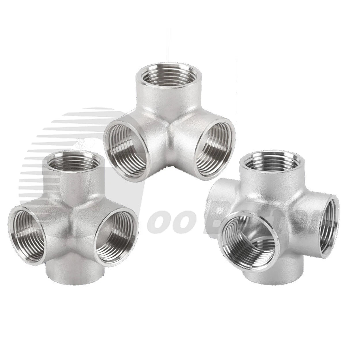 Stainless Steel 3/4/5-Way BSP Female Pipe Fitting Splitter — 304 SS, 1/4" to 2"