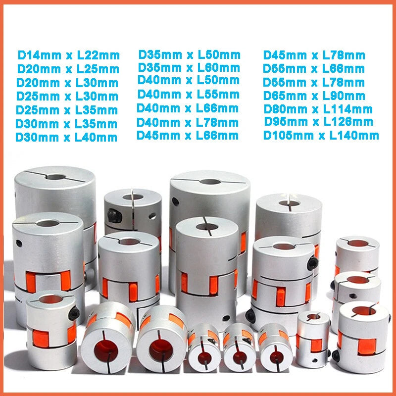 CNC Shaft Coupler Flexible Plum Spider Jaw Coupling Stepper Motor D14mm - 150mm