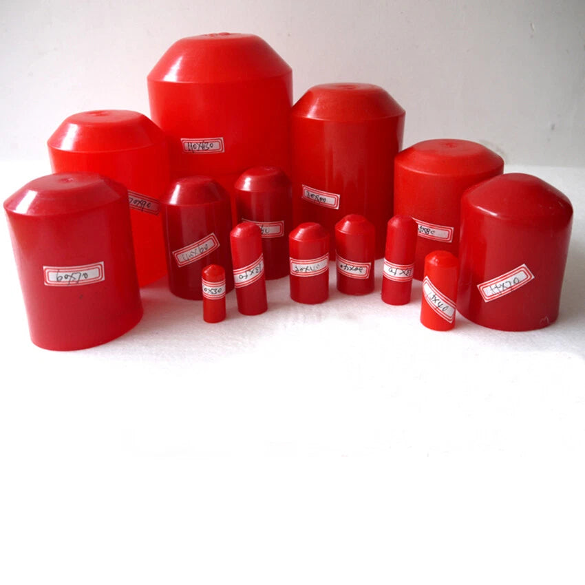 Red Adhesive-Lined Heat Shrink End Caps 2:1 — Wire Sealing, Multiple Sizes