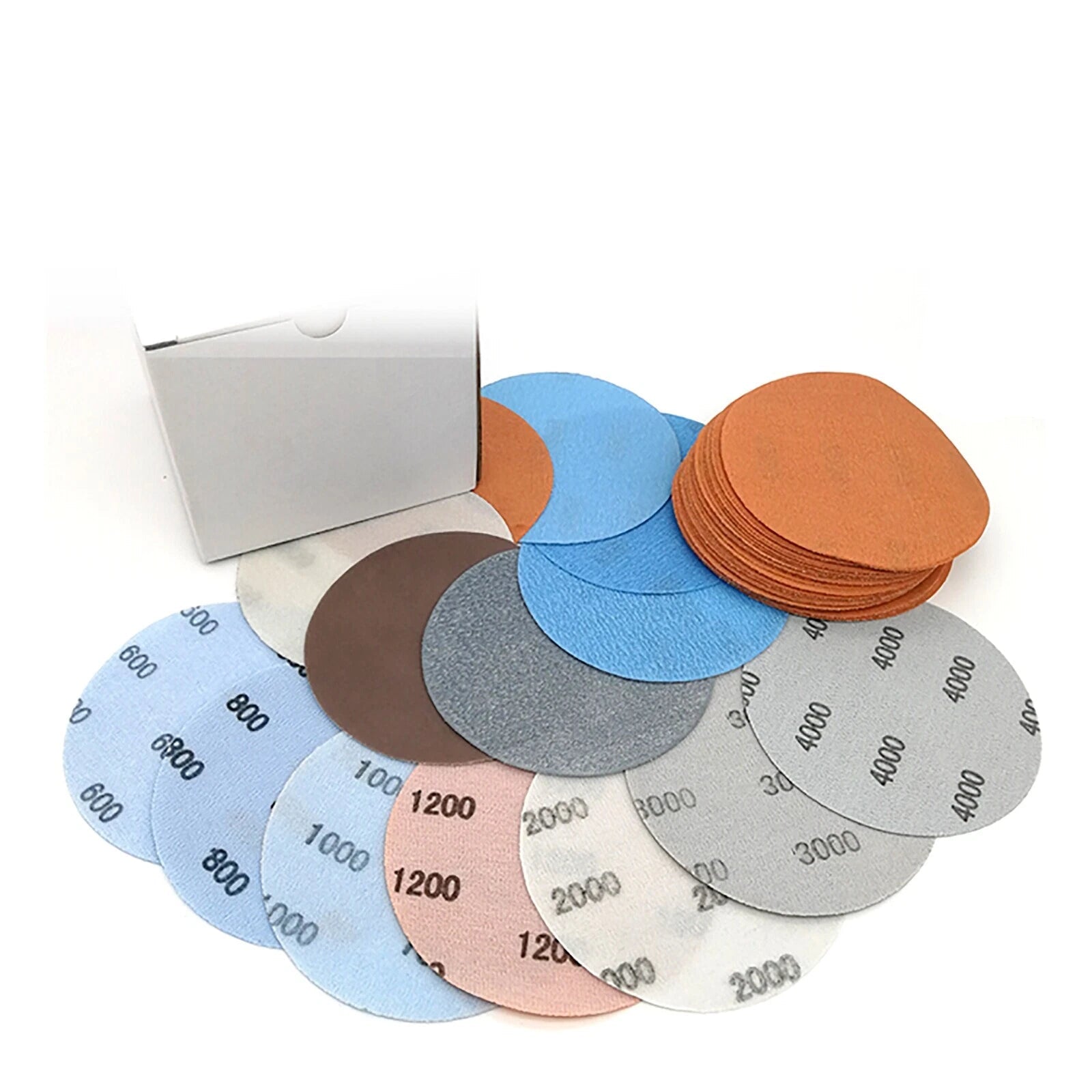 600-5000# Grit 125mm Dry Wet Sanding Discs 5" Soft Sandpaper Hook & Loop For Car