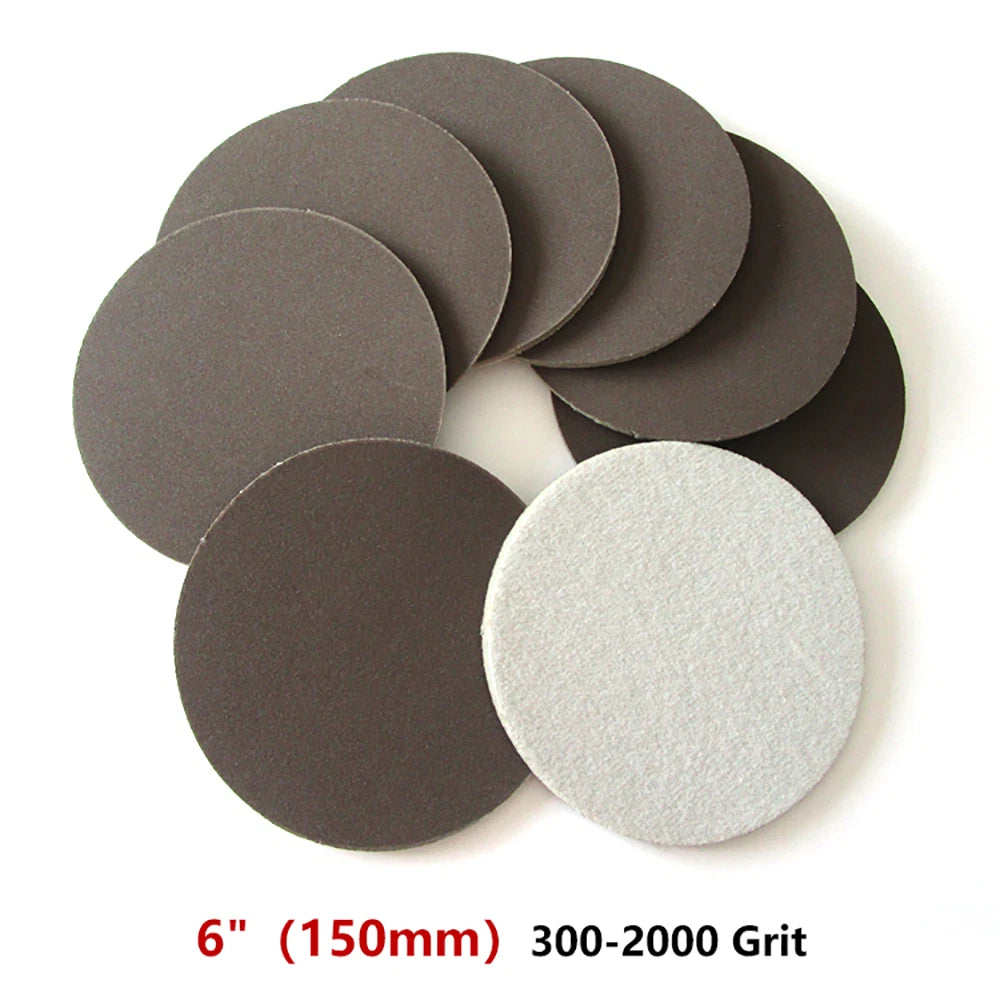 6"(150mm)Hook Loop Sponge Sandpaper Wet and Dry Red Sanding Discs 300-2000 Grit