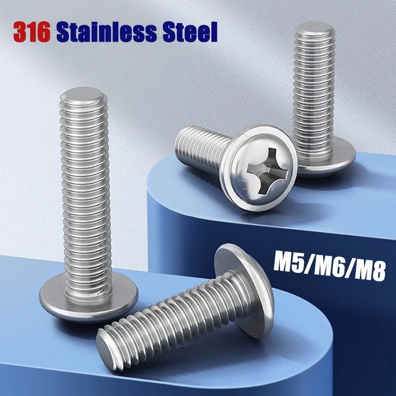Phillips Flanged Pan Head Machine Screws 316 Stainless Steel M3 M4 M5 M6 - HomeDIYer