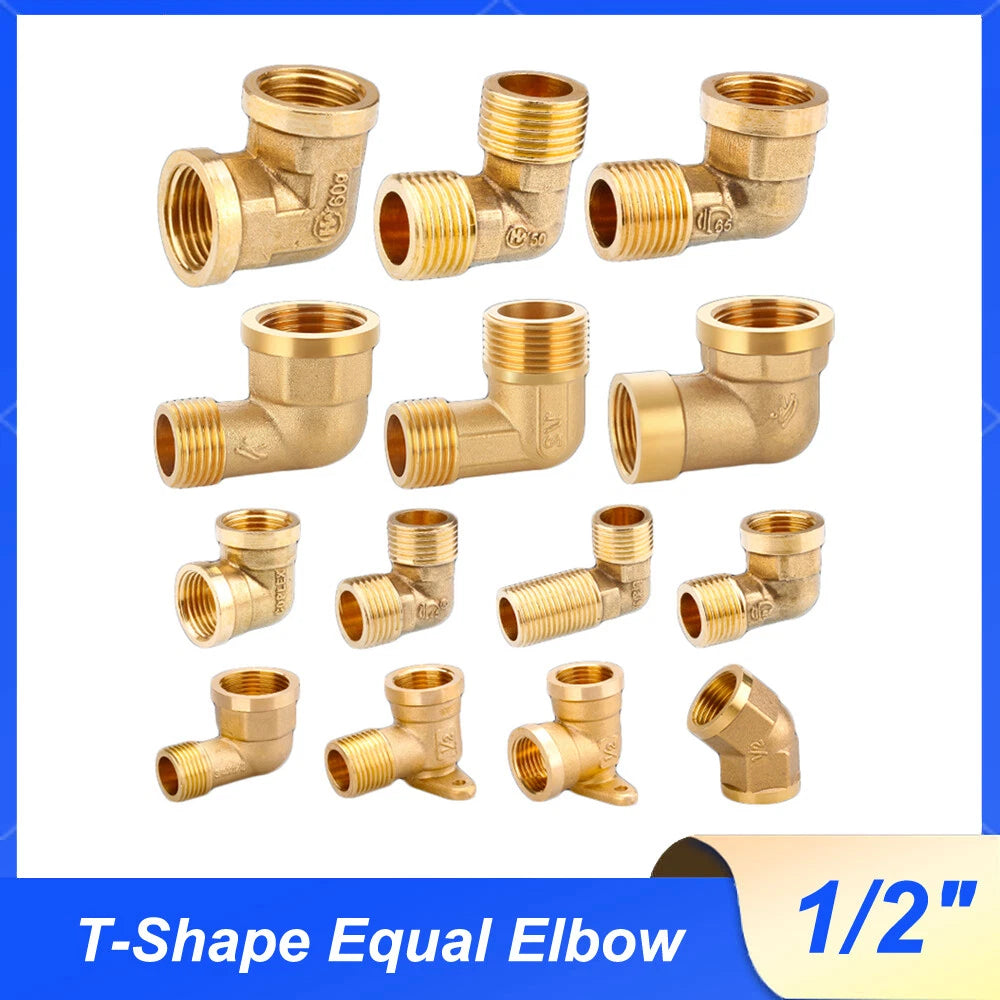 BSP Brass Pipe Fittings – Elbow & Union Connectors, Female/Male, 1/2" 3/4" 1"