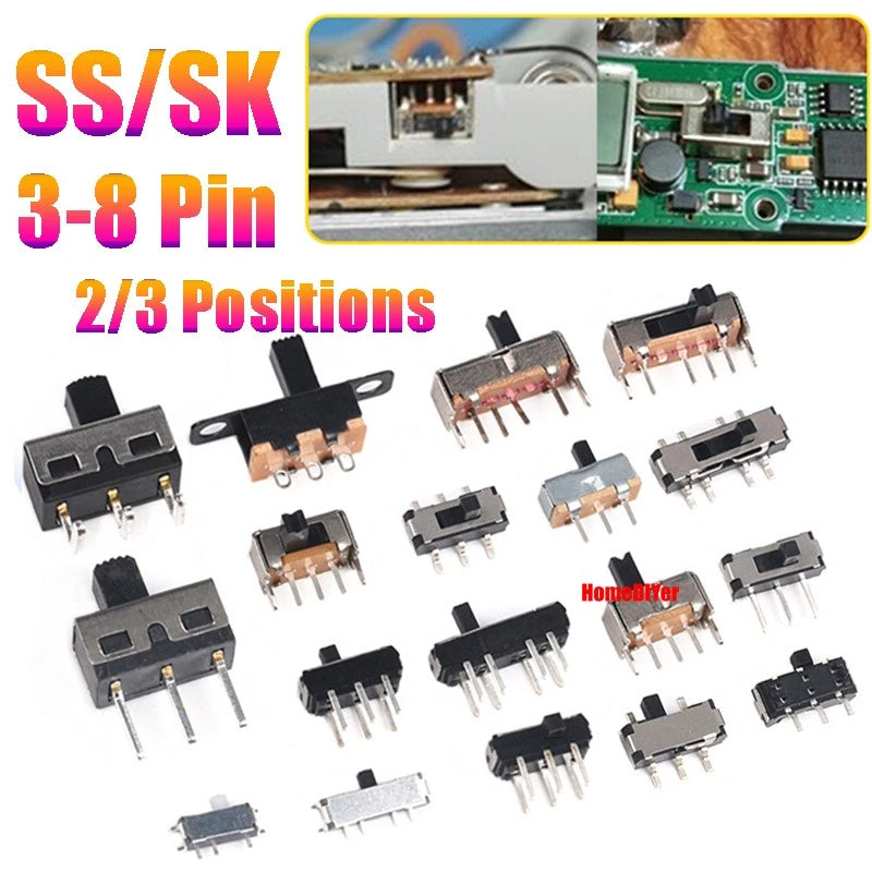 Miniature Slide Switch SS SK Series — 2/3 Position, 3–8 Pin Toggle Switches