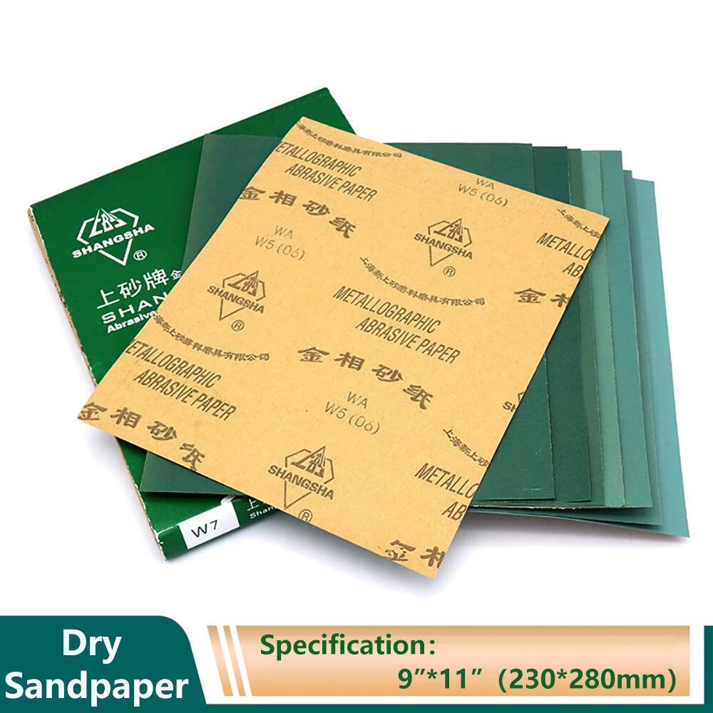 A4 Dry Sandpaper P280–P1200 | 230x280mm Aluminum Oxide Sheets for Wood Metal Paint