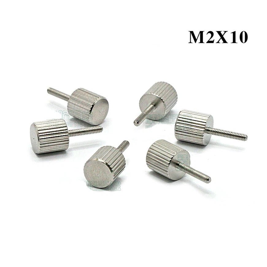 M2 x 10mm Cylinder Head Knurled Thumb Screws – Stainless Steel Hand Grip Knob Bolts - HomeDIYer