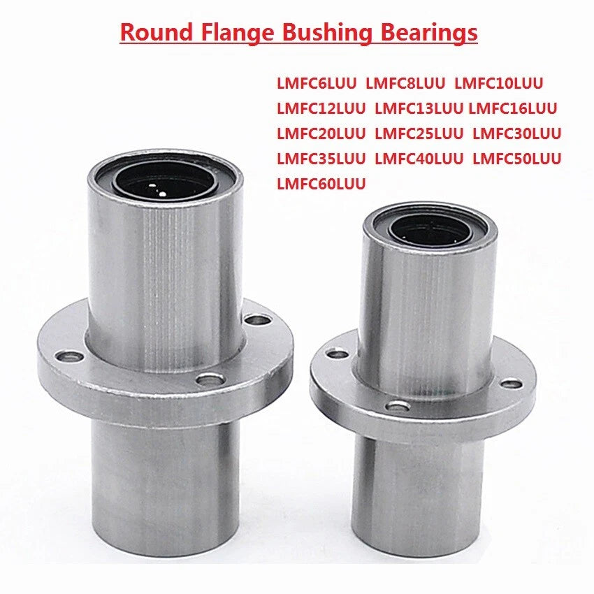LMFC6LUU-60LUU Round Flange Router Shaft Linear Bushing Bearings Bore 6-60mm
