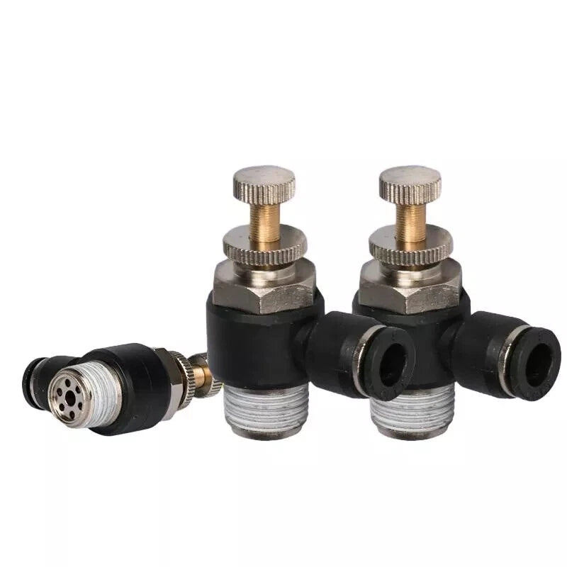 Nylon Pneumatic L-Shape Flow Control Valve | Push-Fit Hose Tube Connector