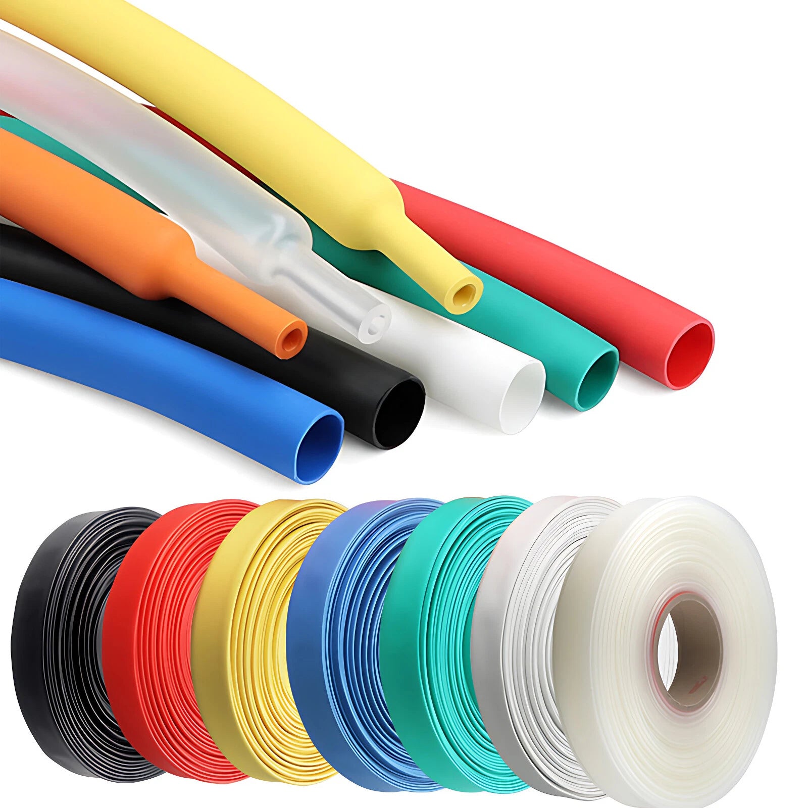 Heat Shrink Tubing Roll — 2:1 & 3:1 Polyolefin, Transparent & Red