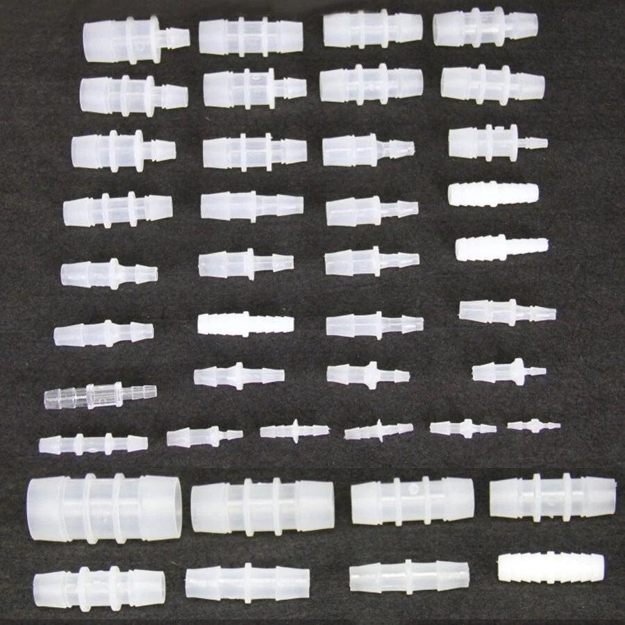 Plastic Straight Barb Hose Connector – Equal & Reducer, Air Fuel Water Pipe Joiner